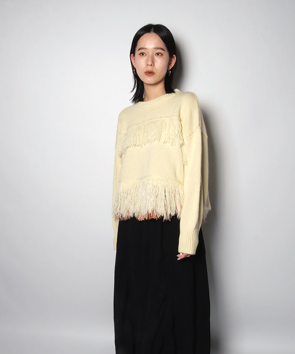BICOLOR FRINGE KNIT