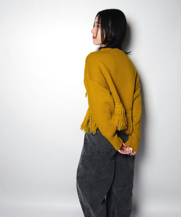 BICOLOR FRINGE KNIT