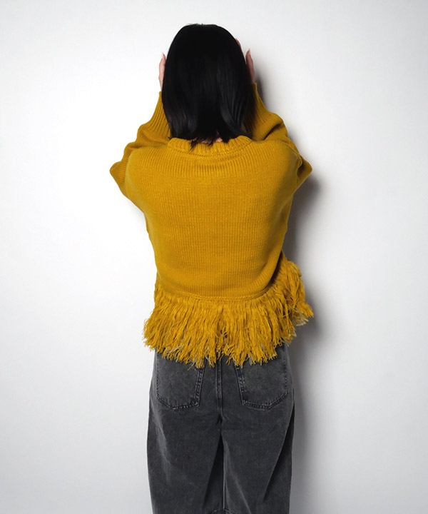 BICOLOR FRINGE KNIT