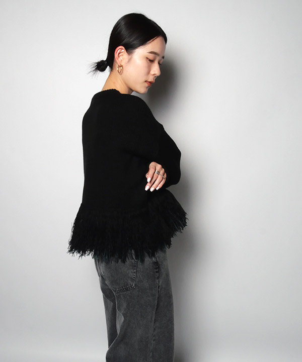 BICOLOR FRINGE KNIT
