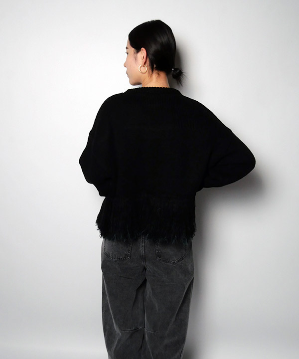 BICOLOR FRINGE KNIT