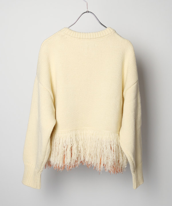 BICOLOR FRINGE KNIT