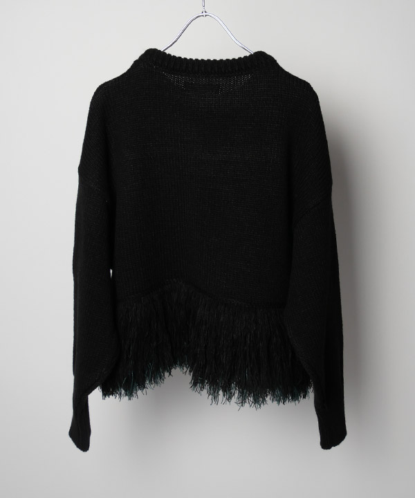 BICOLOR FRINGE KNIT