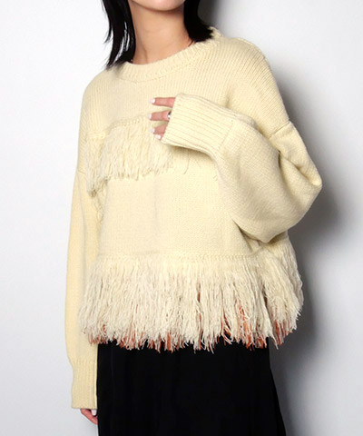 BICOLOR FRINGE KNIT