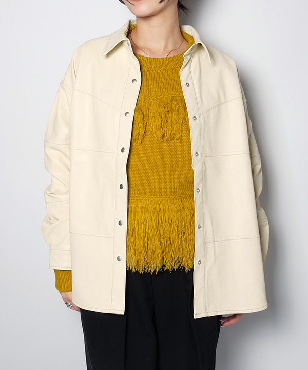 FAKE LEATHER JKT(アイボリー)