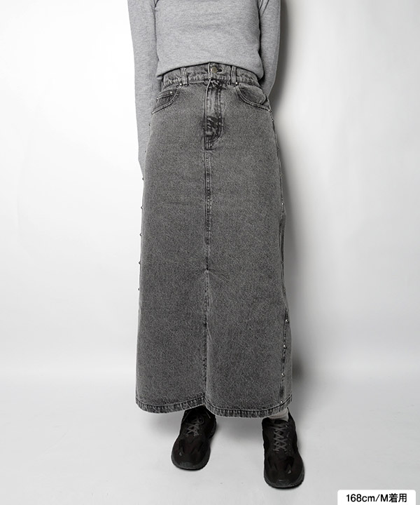STUDS DENIM LONG SK