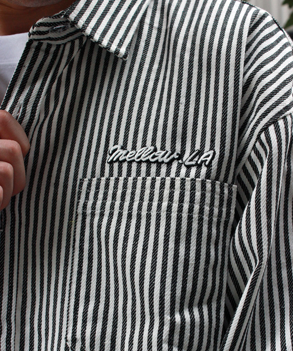 HICKORY STRIPE SHIRTS -ホワイト/ブラック-