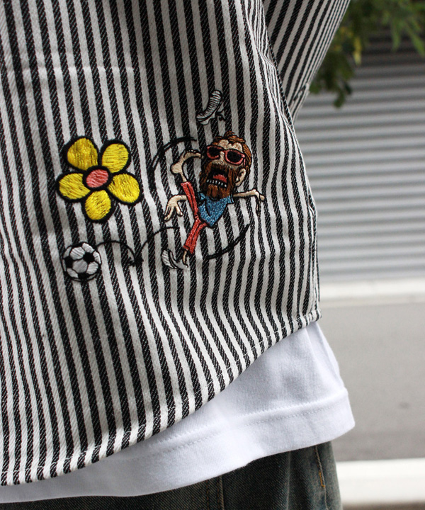 HICKORY STRIPE SHIRTS -ホワイト/ブラック-