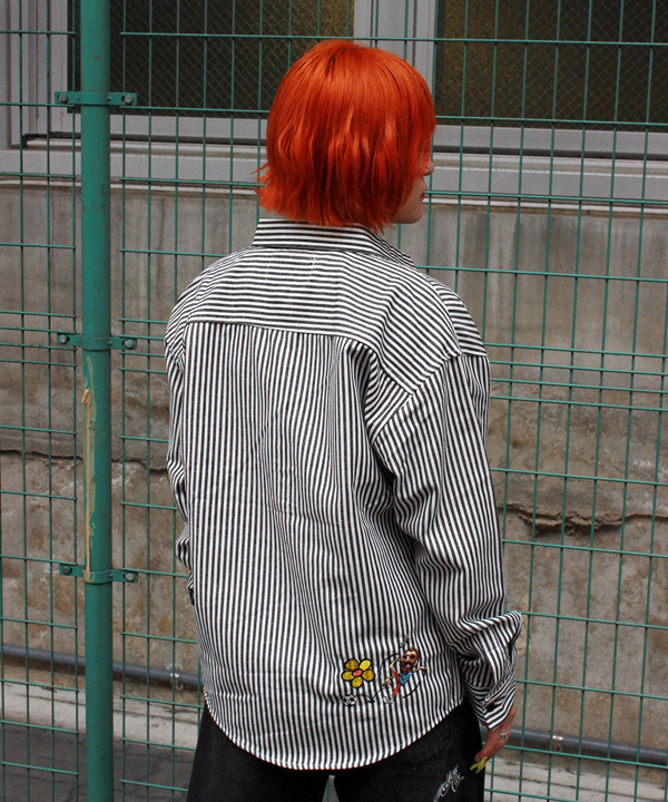 HICKORY STRIPE SHIRTS -ホワイト/ブラック-