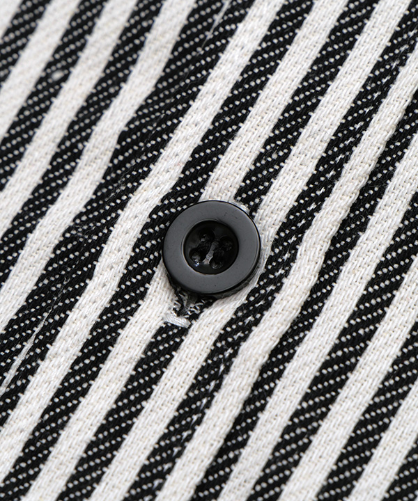 HICKORY STRIPE SHIRTS -ホワイト/ブラック-
