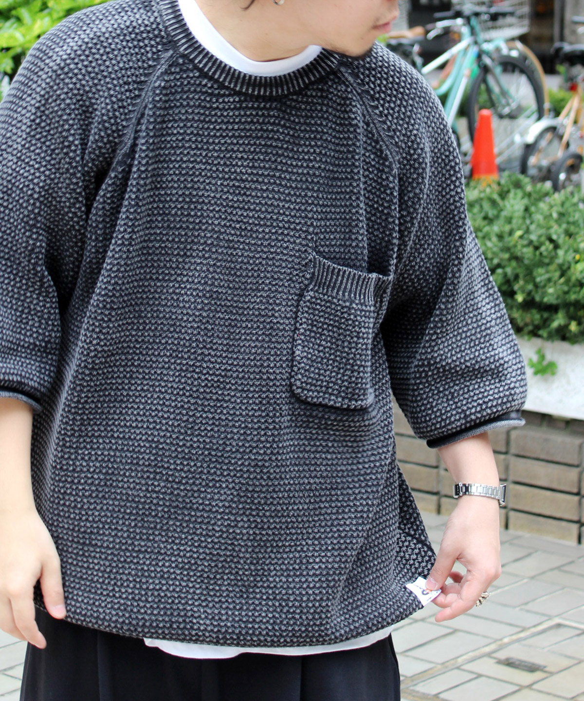 WAFFLE SHORT SLEEVE KNIT