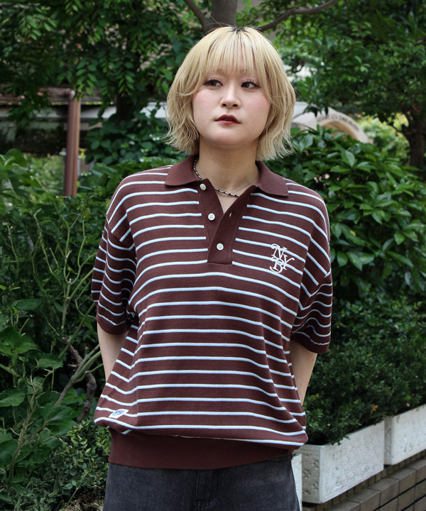 BORDER KNIT POLO