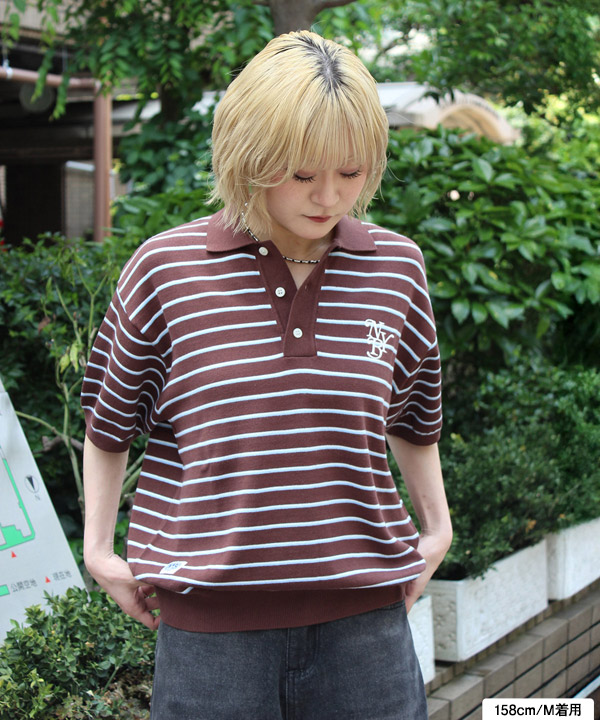BORDER KNIT POLO