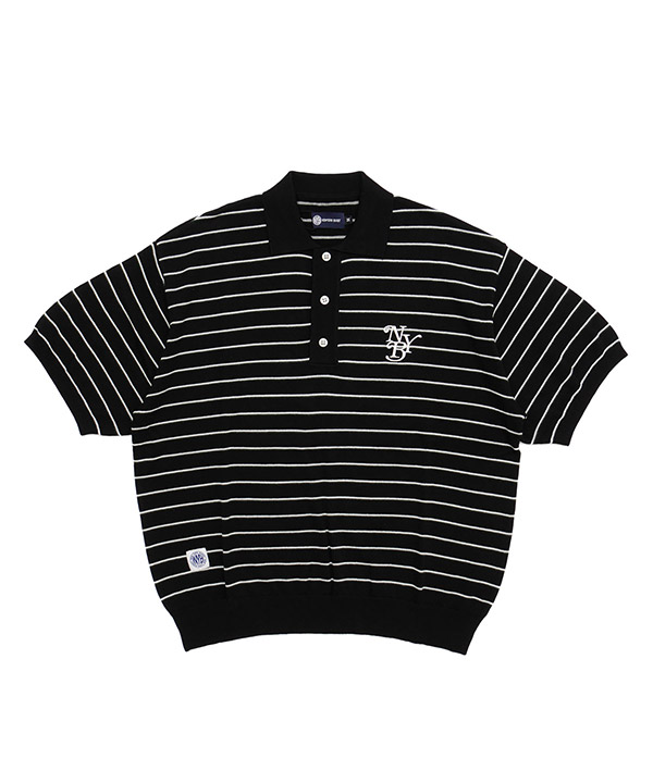 BORDER KNIT POLO(ブラック)