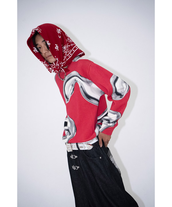 PRINTED CREW KNIT