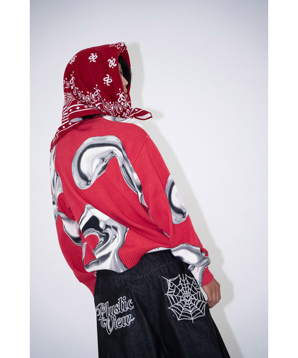 PRINTED CREW KNIT