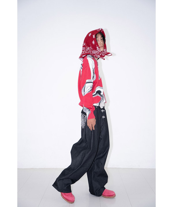 PRINTED CREW KNIT