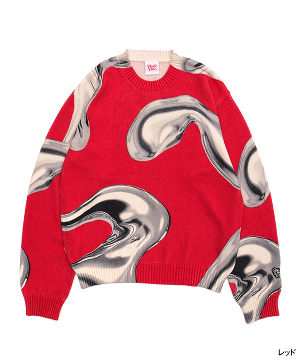 PRINTED CREW KNIT