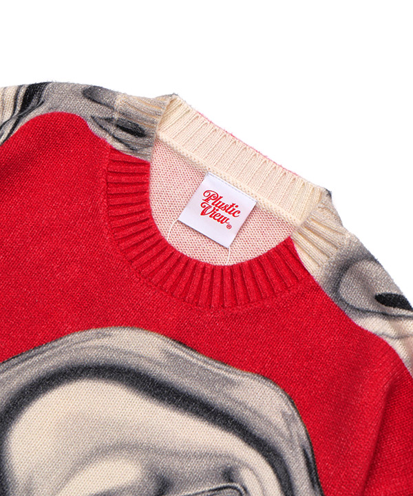 PRINTED CREW KNIT