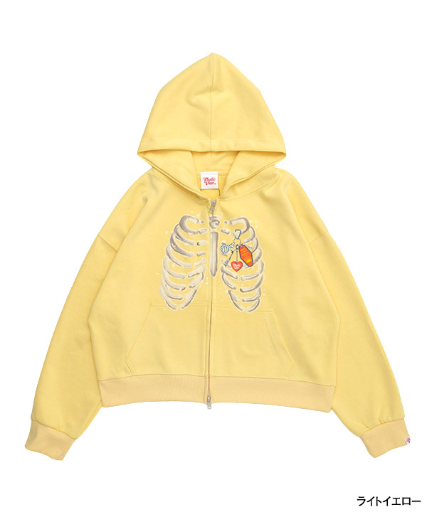 BONE ZIP HOODIE