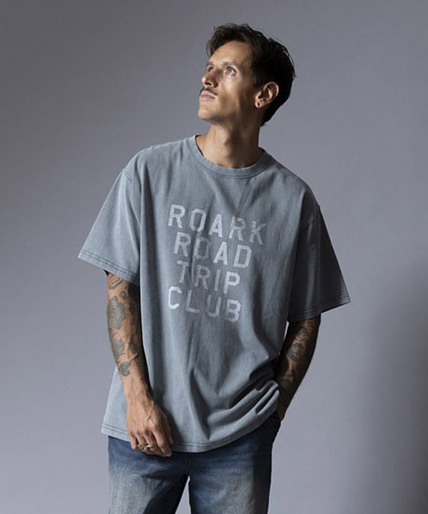 "ROAD TRIP" WELL WORN TEE -グレー-