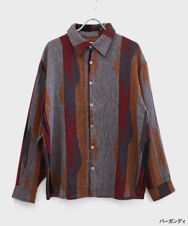 DOUBLE GAUZE NATIVE STRIPE L/S SH