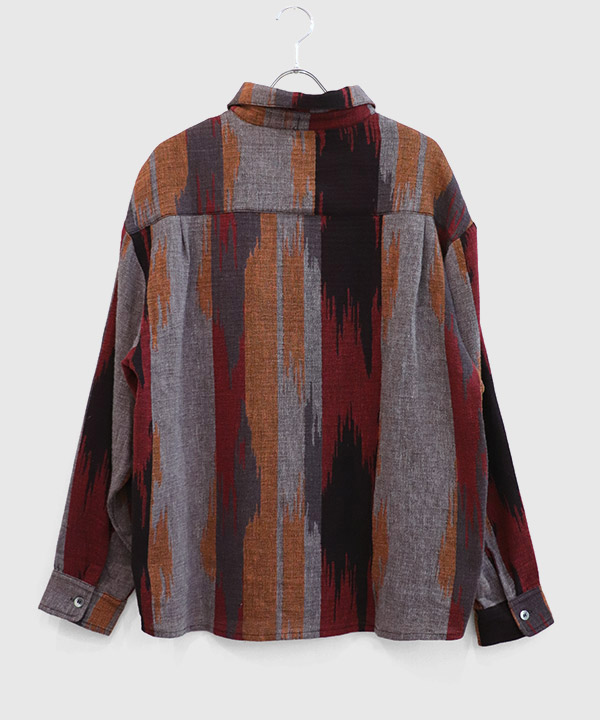 DOUBLE GAUZE NATIVE STRIPE L/S SH