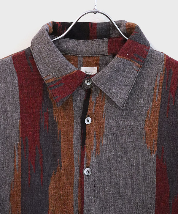 DOUBLE GAUZE NATIVE STRIPE L/S SH