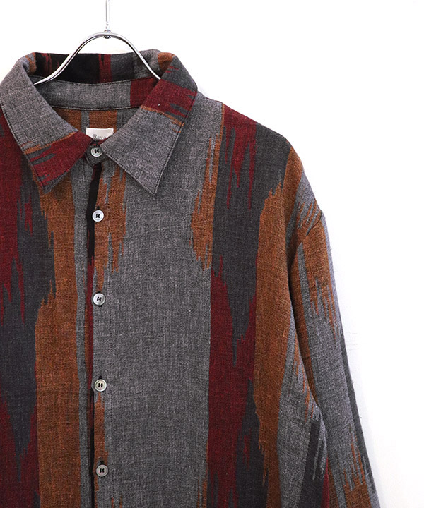 DOUBLE GAUZE NATIVE STRIPE L/S SH