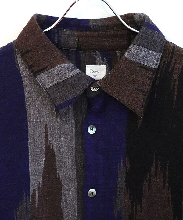 DOUBLE GAUZE NATIVE STRIPE L/S SH