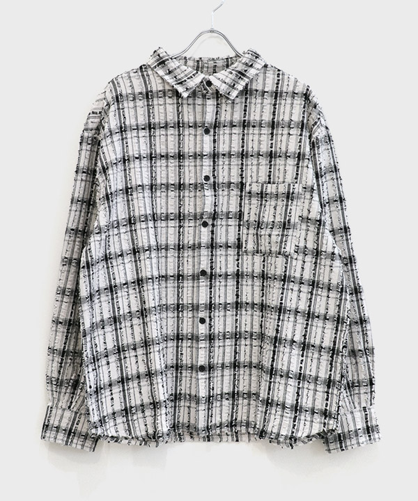 TWEEDY CHECK L/S SH -ホワイト-