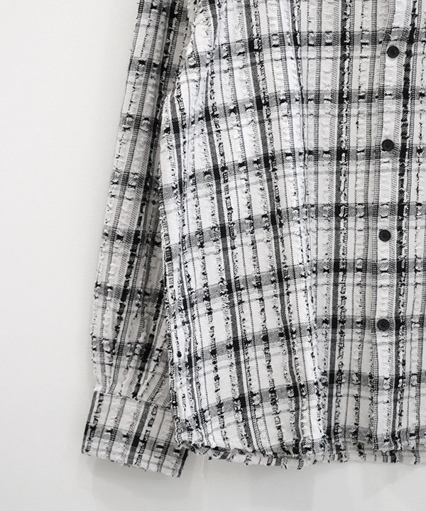 TWEEDY CHECK L/S SH -ホワイト-
