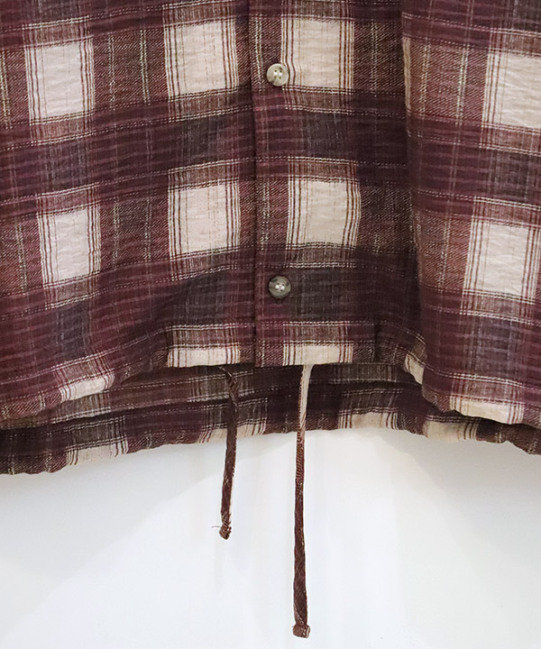 SHEER CHECK HOODED SHIRT