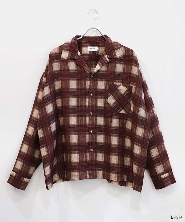 SHEER CHECK OPEN SHIRT