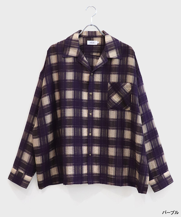 SHEER CHECK OPEN SHIRT