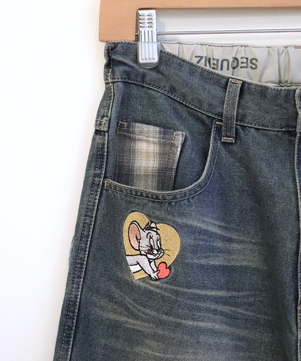 TJ PLAID DENIM PANTS
