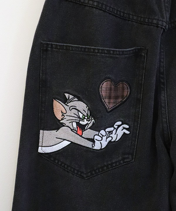 TJ PLAID DENIM PANTS