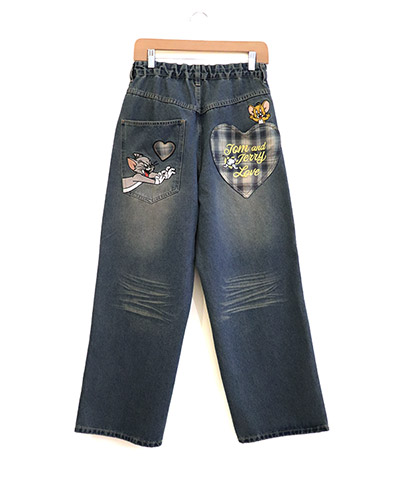 TJ PLAID DENIM PANTS