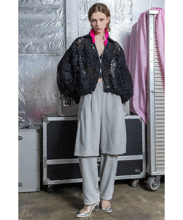 LACE BALLOON BLOUSON -ブラック-