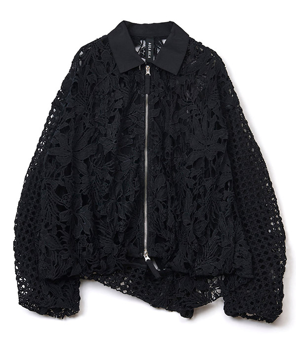 LACE BALLOON BLOUSON -ブラック-