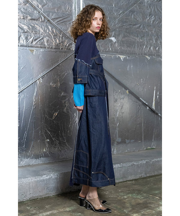 DENIM COMBINATION ONE PIECE