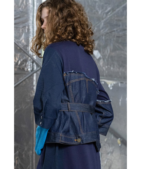 DENIM COMBINATION ONE PIECE