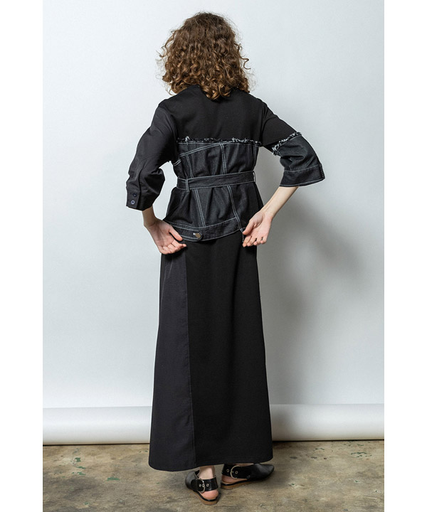 DENIM COMBINATION ONE PIECE