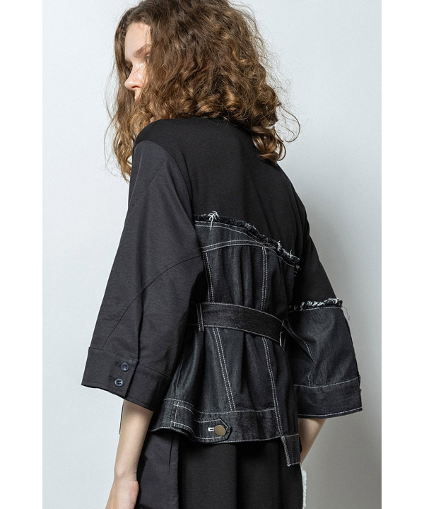 DENIM COMBINATION ONE PIECE