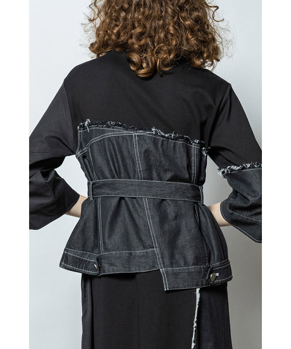 DENIM COMBINATION ONE PIECE