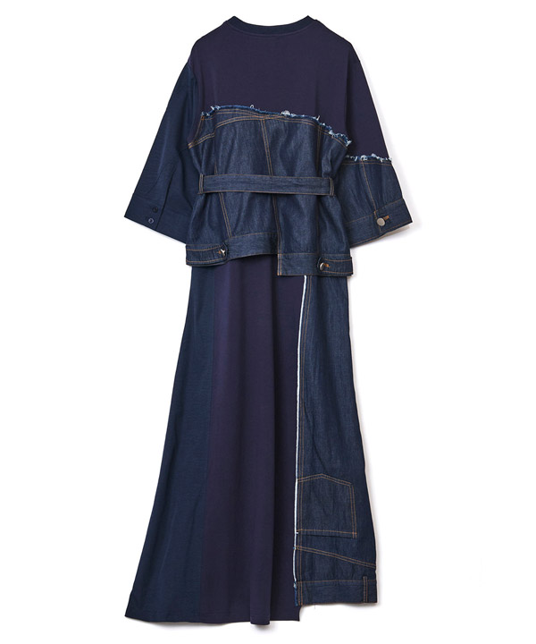 DENIM COMBINATION ONE PIECE
