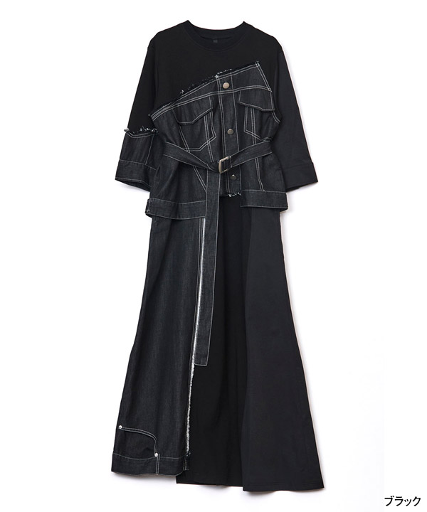 DENIM COMBINATION ONE PIECE