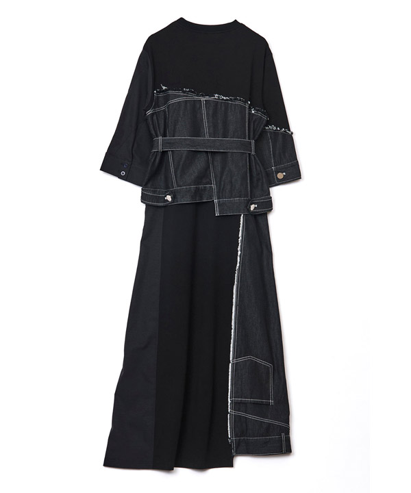 DENIM COMBINATION ONE PIECE