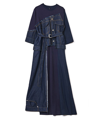 DENIM COMBINATION ONE PIECE