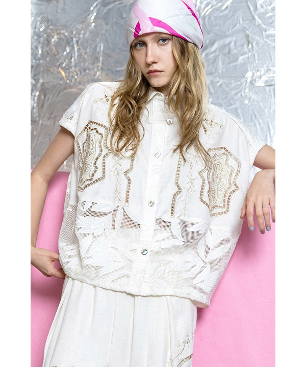 CUTWORK EMBROIDERED SHIRT